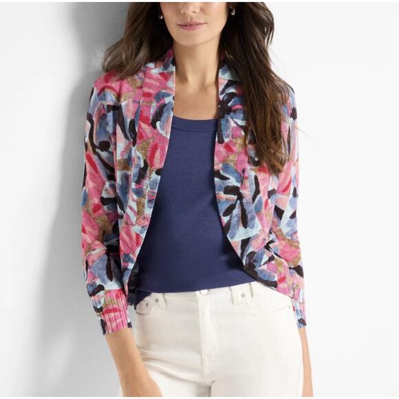 NIC+ZOE Sweaters - Nic+Zoe Firework Foliage Bolero Cardigan M Floral Lightweight NWT